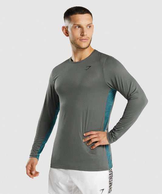 Gymshark Sport Langarm T -Shirt - Holzkohle