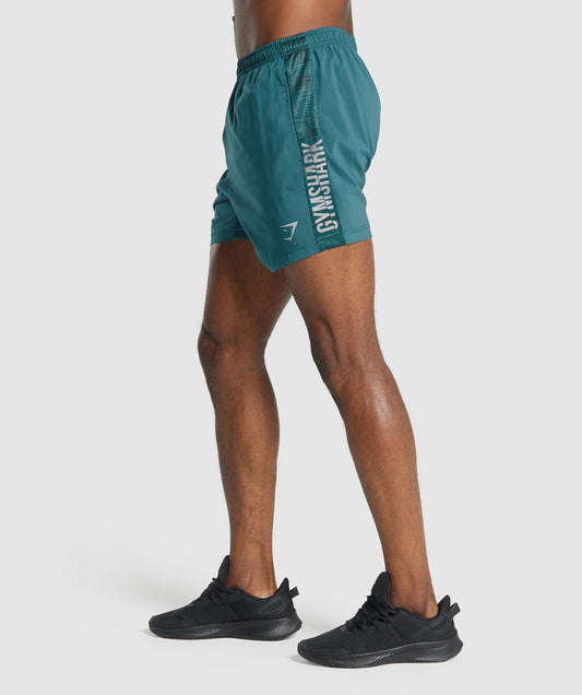Gymshark Graphic Sport Shorts - blaugrün