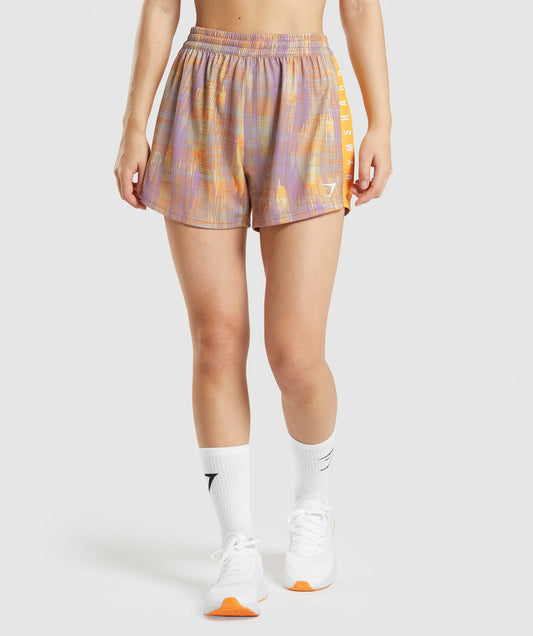 Gymshark Sport Loose Shorts - Orange Print