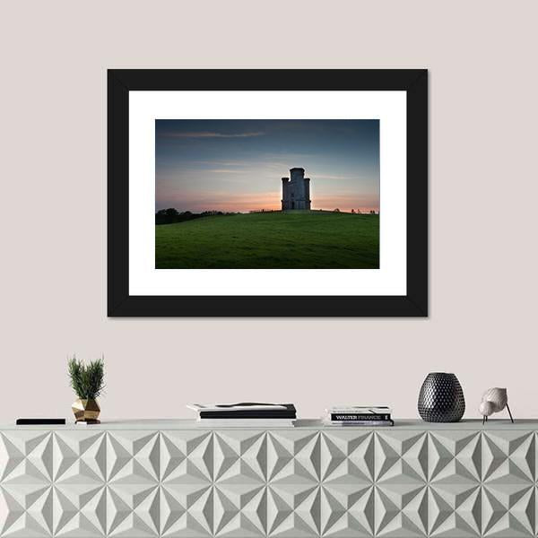 Sunset At Paxton's Tower Canvas Wall Art-1 Piece-Framed Print-20" x 16"-Tiaracle