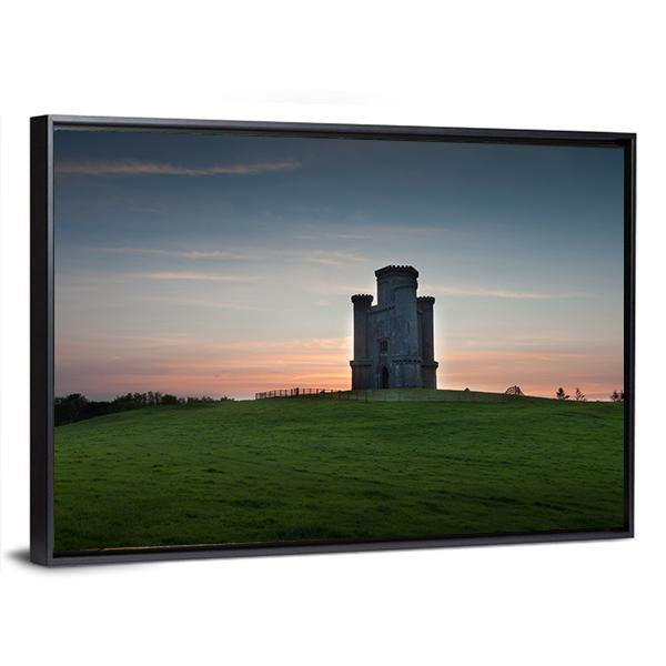 Sunset At Paxton's Tower Canvas Wall Art-3 Horizontal-Gallery Wrap-25" x 16"-Tiaracle