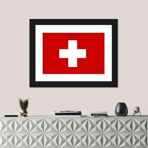Switzerland Flag Canvas Wall Art-1 Piece-Framed Print-20" x 16"-Tiaracle