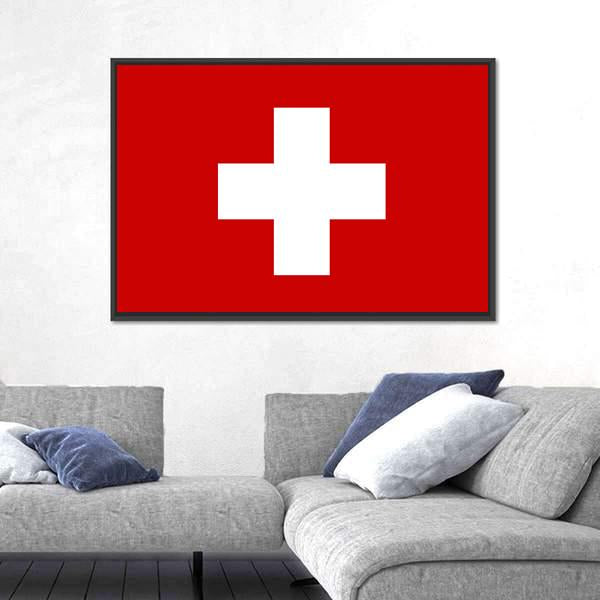 Switzerland Flag Canvas Wall Art-3 Horizontal-Gallery Wrap-25" x 16"-Tiaracle