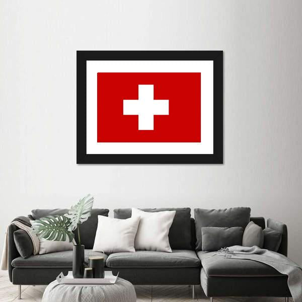 Switzerland Flag Canvas Wall Art-3 Horizontal-Gallery Wrap-25" x 16"-Tiaracle