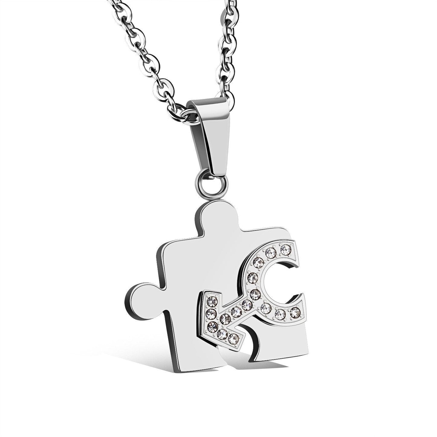 Black And White Puzzle Necklace For Lovers