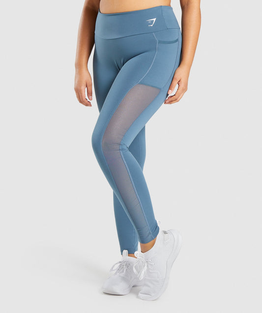 Gymshark Training Mesh Pocket Leggings - Teal