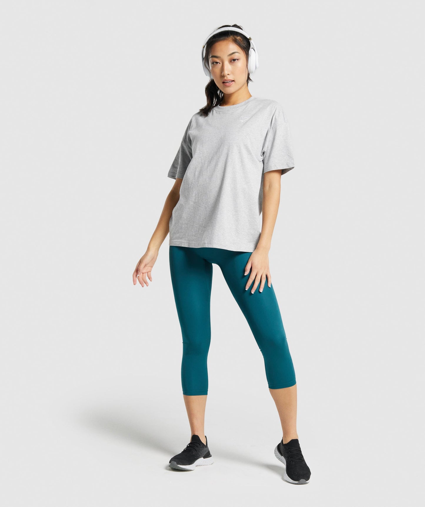 Gymshark Training übergroßes T -Shirt - hellgraue Mergel