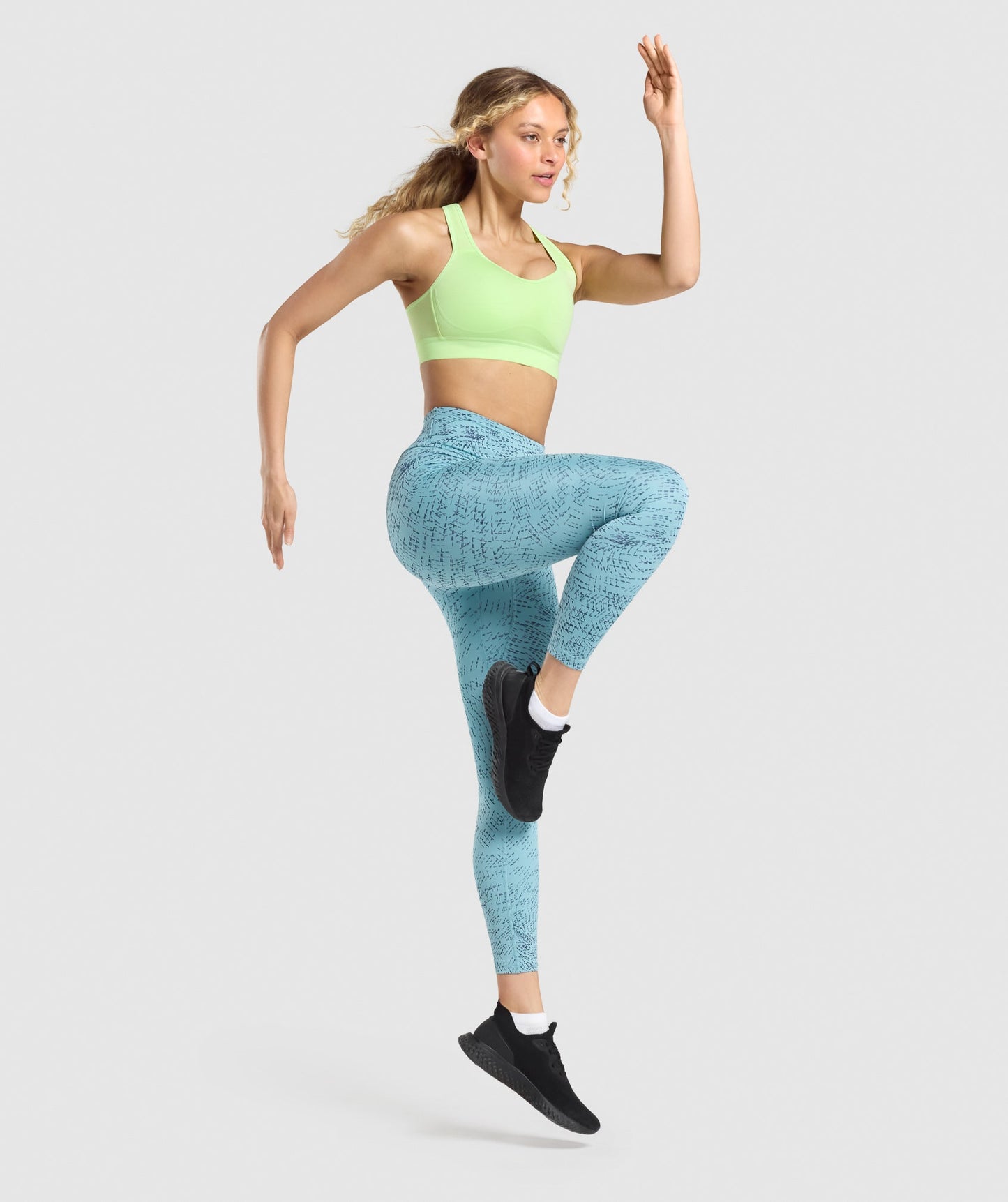 Gymshark Training Leggings - Teal Print