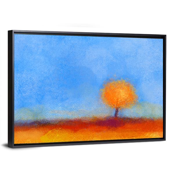 Tree And Field Oil Painting Canvas Wall Art-3 Horizontal-Gallery Wrap-25" x 16"-Tiaracle