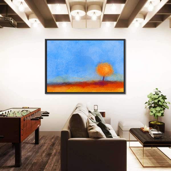 Tree And Field Oil Painting Canvas Wall Art-3 Horizontal-Gallery Wrap-25" x 16"-Tiaracle