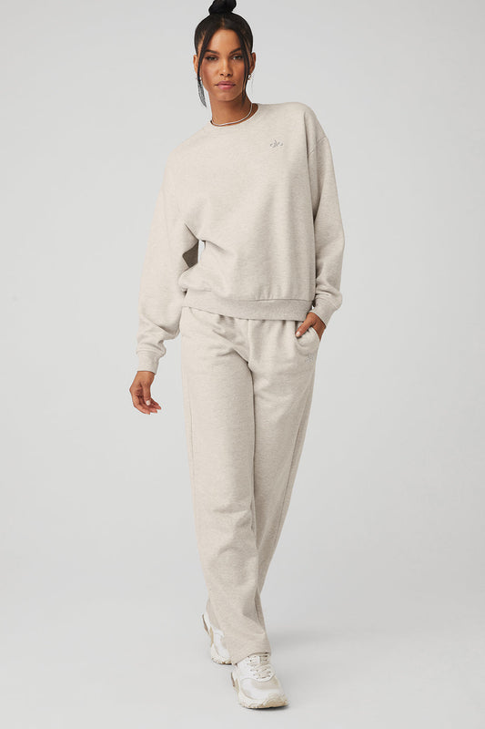 Accolade Crew Neck Pullover & Accolade Straight Leg Sweatpant Set - Oatmeal Heather