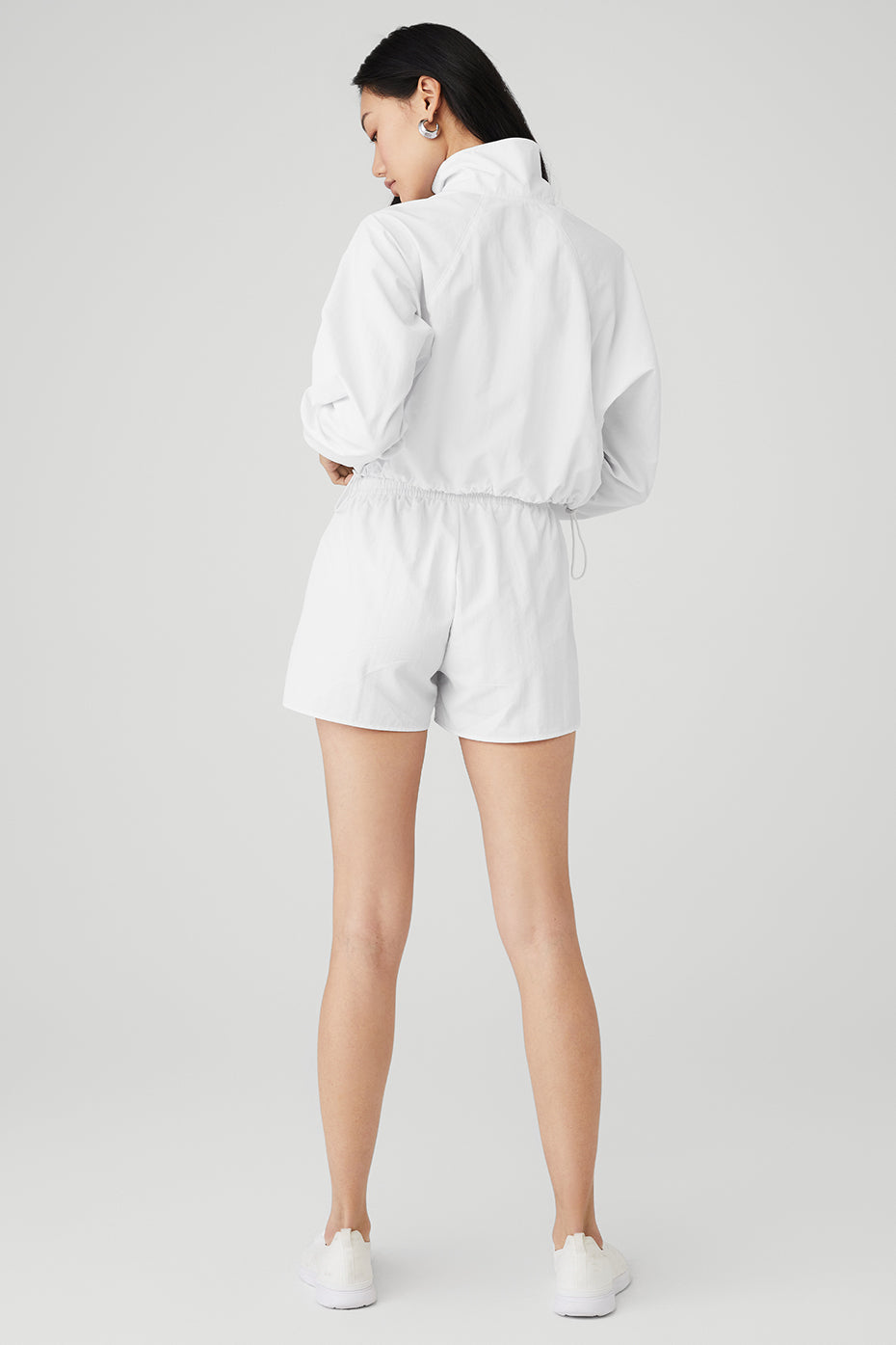 Cropped 1/4 Zip Alumni Pullover & Alumni Short Set - White