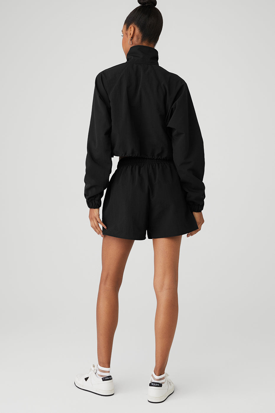 Cropped 1/4 Zip Alumni Pullover & Alumni Short Set - Black