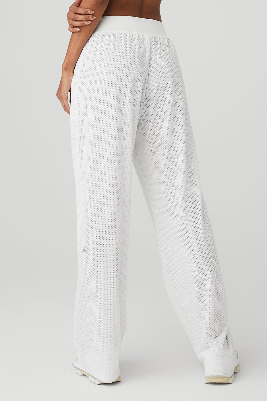 Mesh All-Star Wide Leg Pant - White