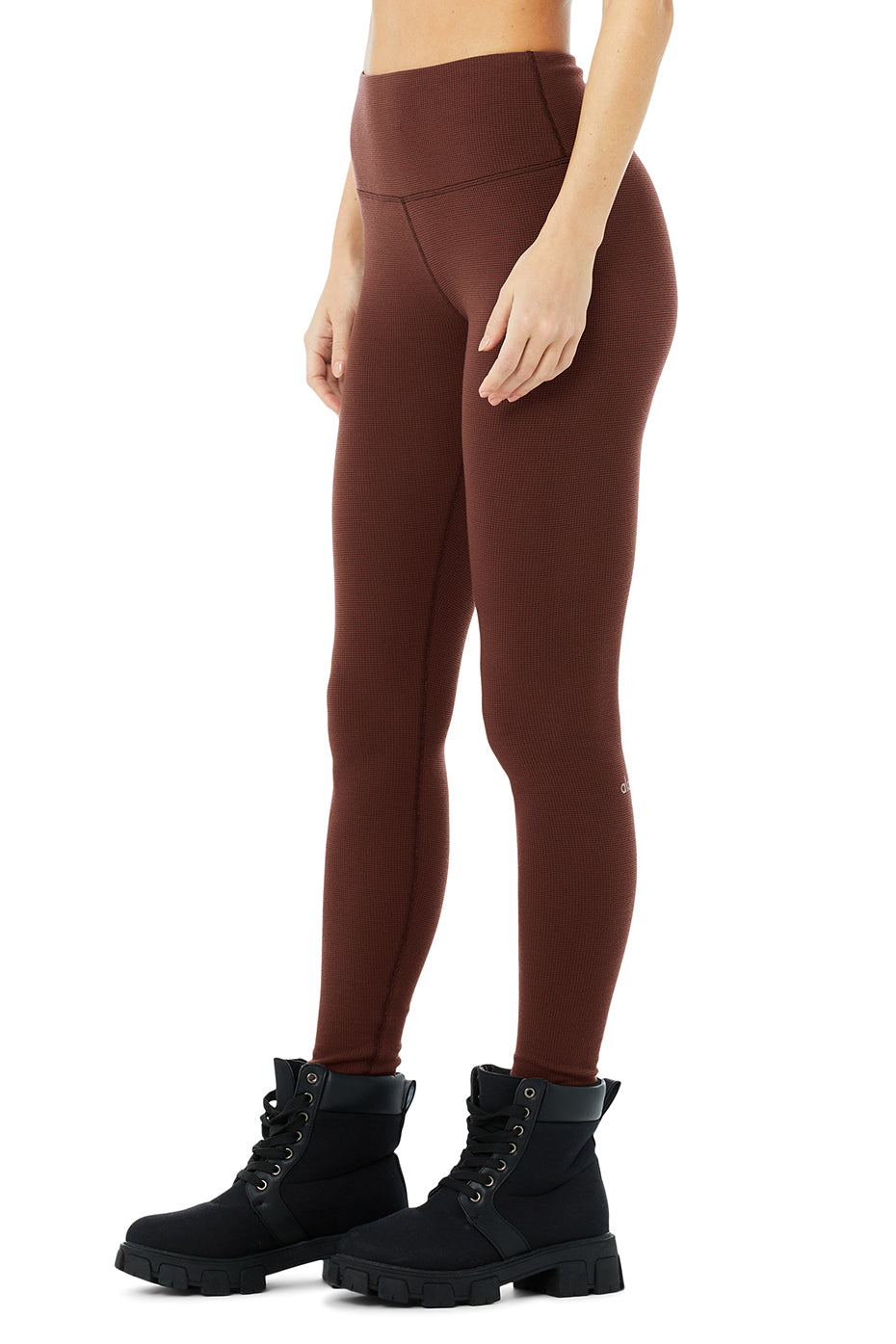High-Waist Micro Waffle LowKey Legging - Cherry Cola