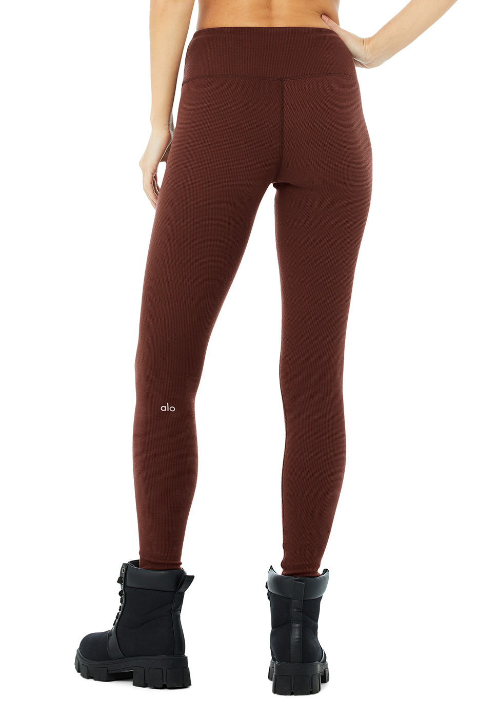 High-Waist Micro Waffle LowKey Legging - Cherry Cola