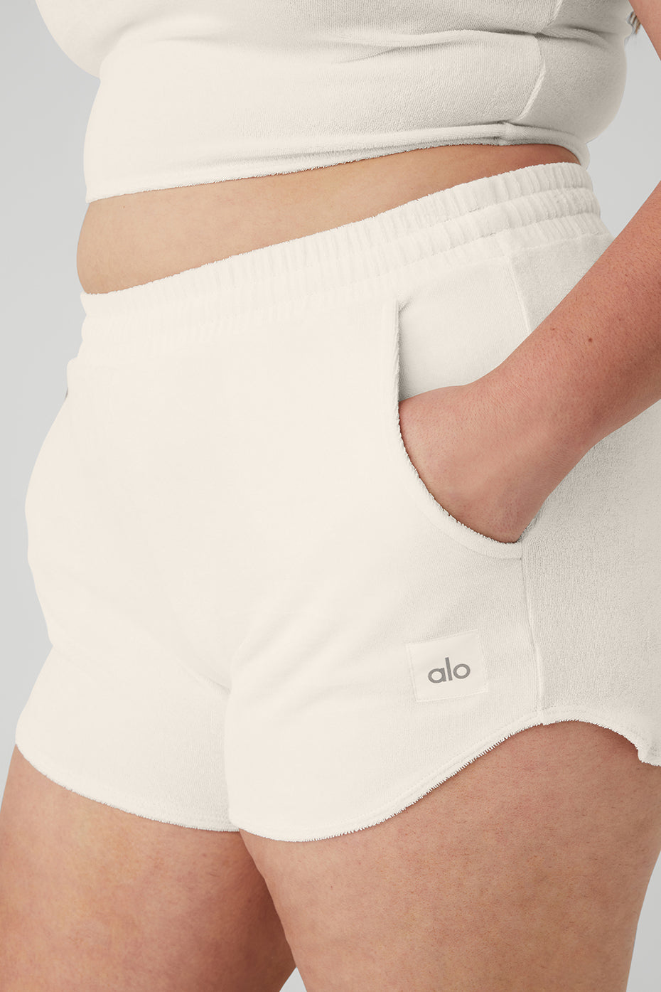 Terry High-Waist Beachside Short - Ivory