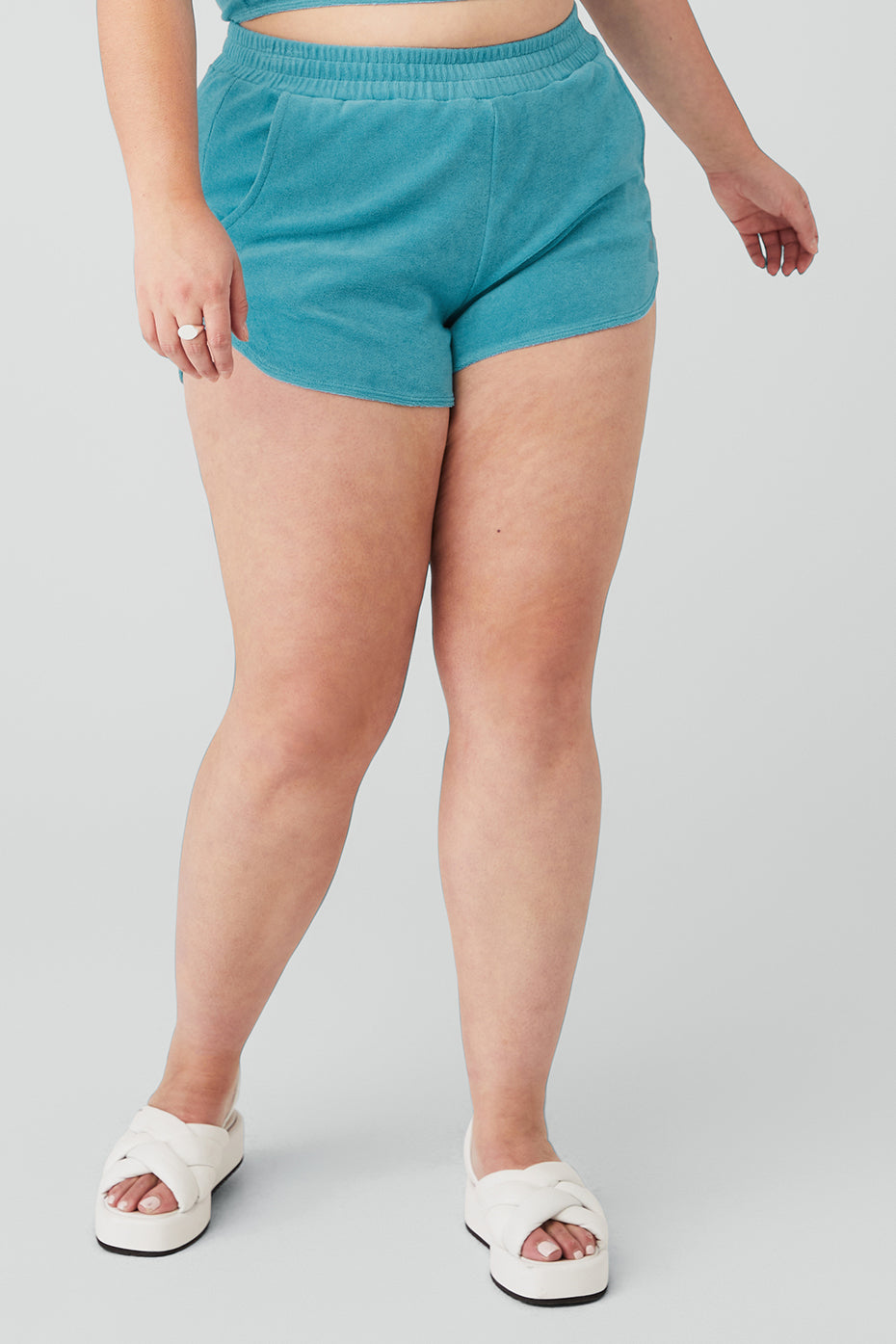Terry High-Waist Beachside Short - Blue Splash