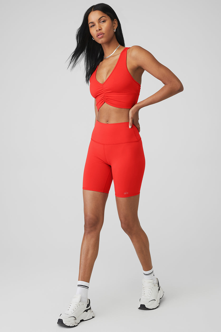 Wild Thing Bra & 7" High-Waist Biker Short Set - Red Hot Summer