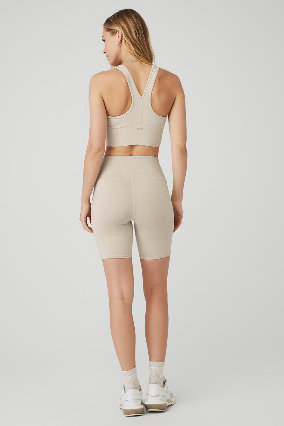 Wild Thing Bra & 7" High-Waist Biker Short Set - Oatmeal Heather