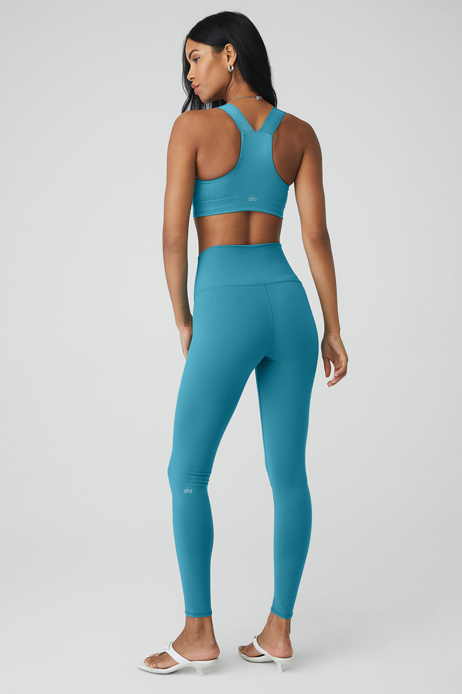 Airbrush Rev It Up Bra & High-Waist Airbrush Legging Set - Blue Splash