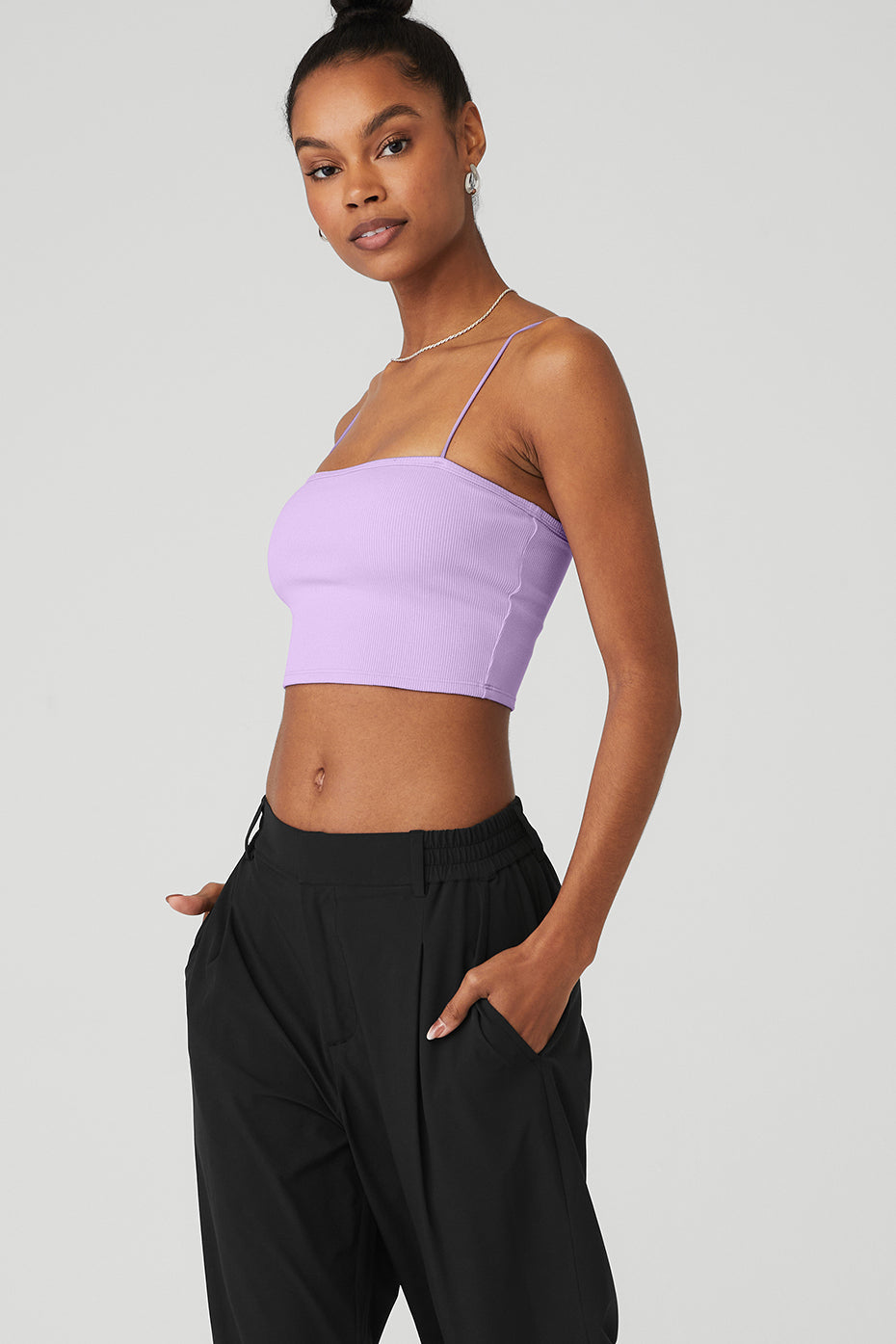 Goddess Ribbed Bandeau Top - Violet Skies
