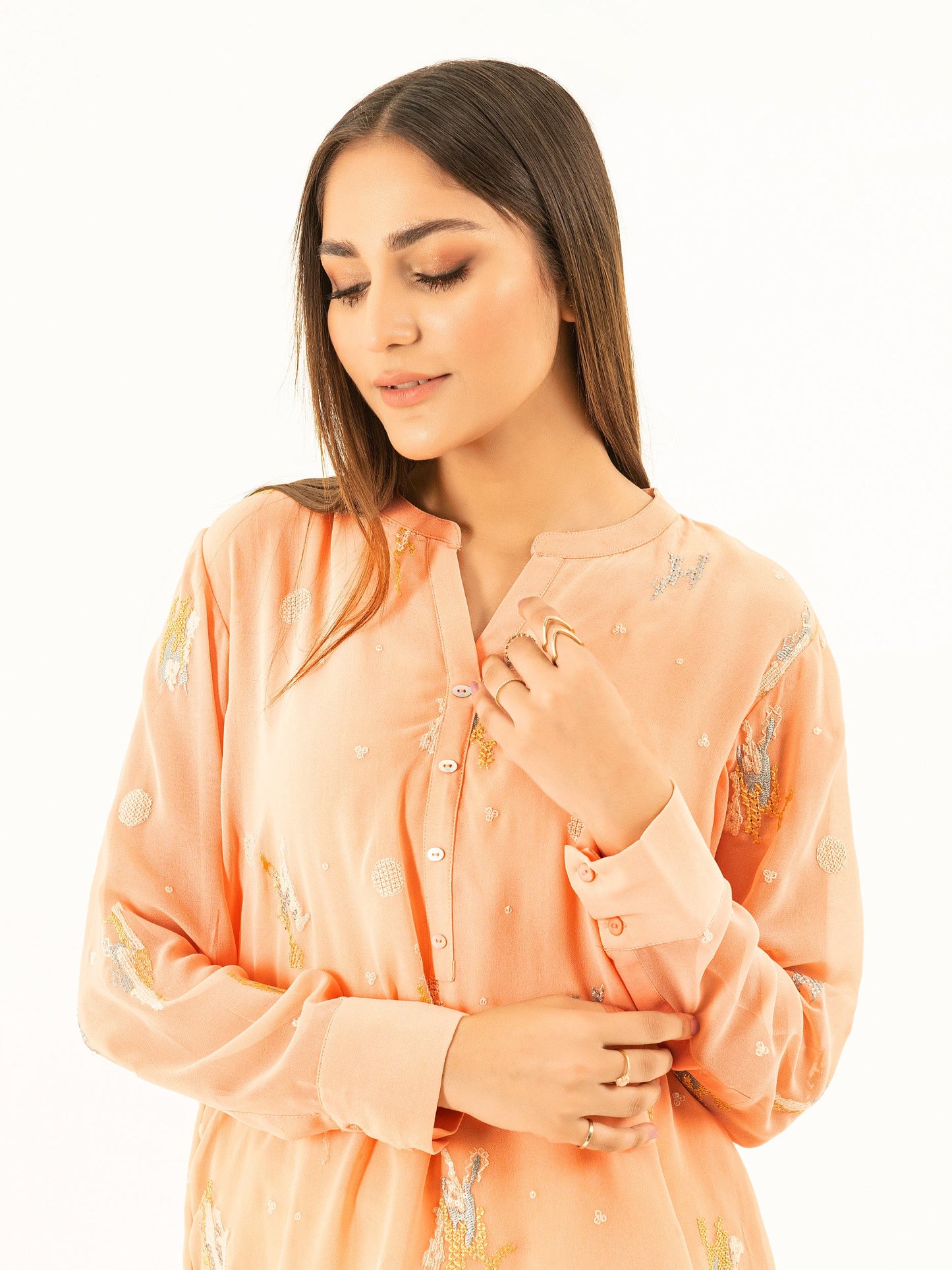 Embroidered Chiffon Top