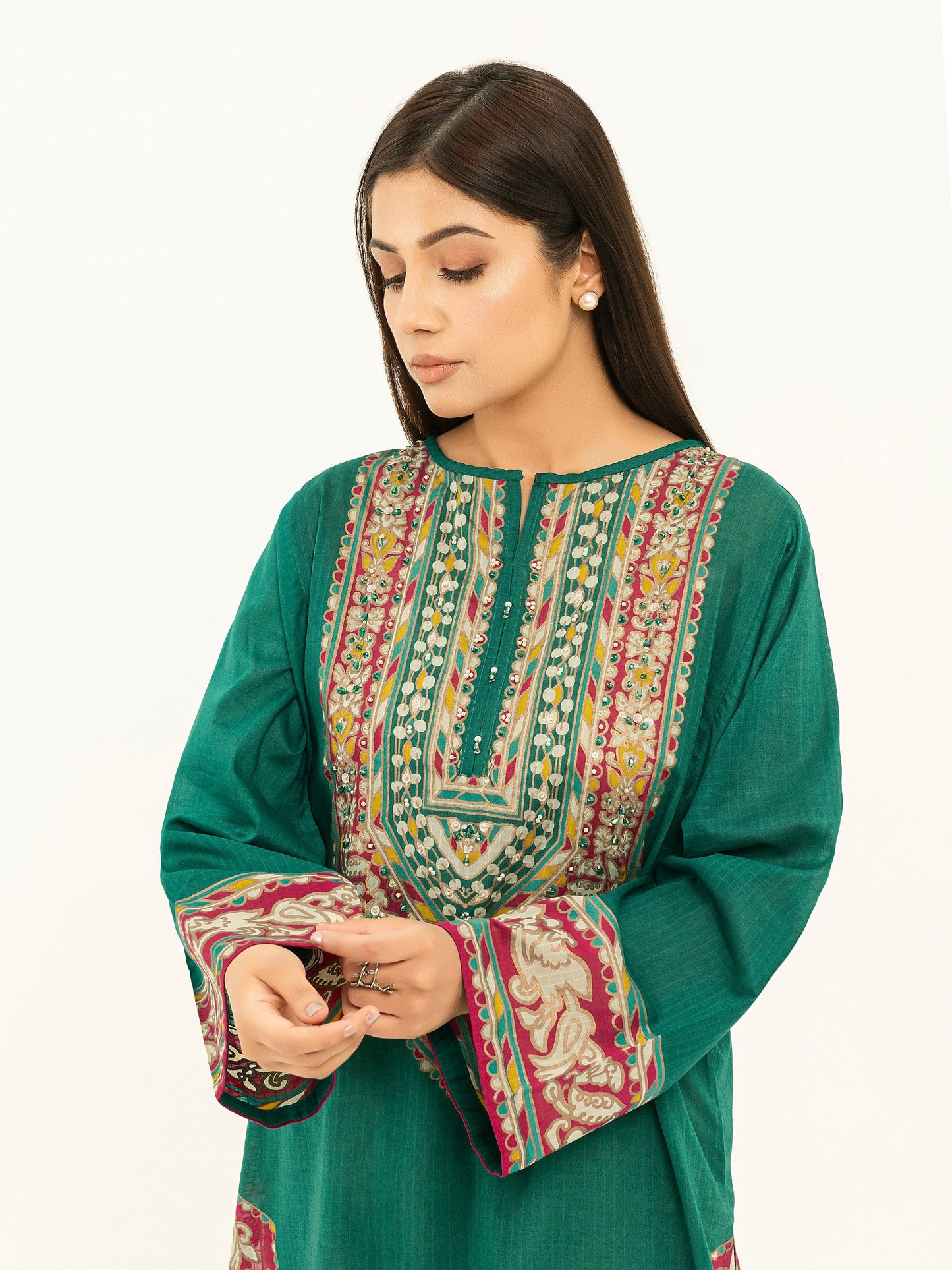 Embellished Lawn Shirt