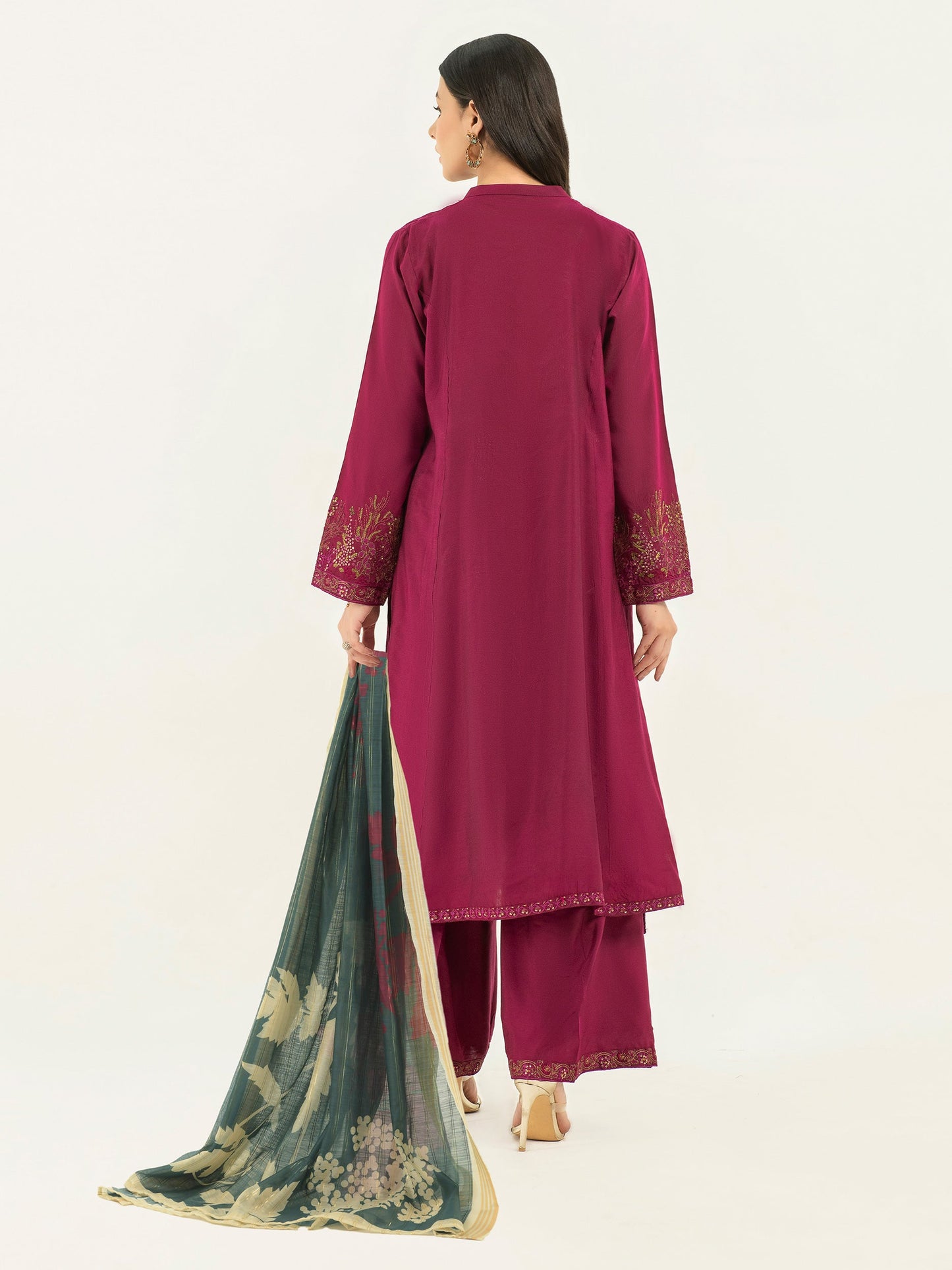 Embroidered Silk Suit