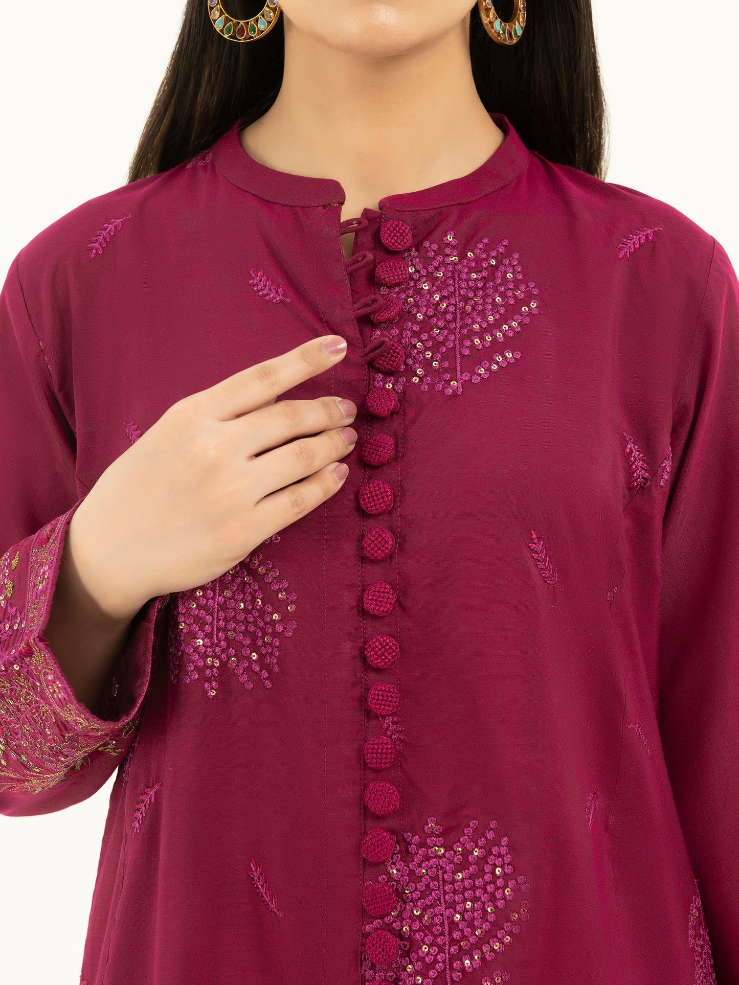 Embroidered Silk Suit