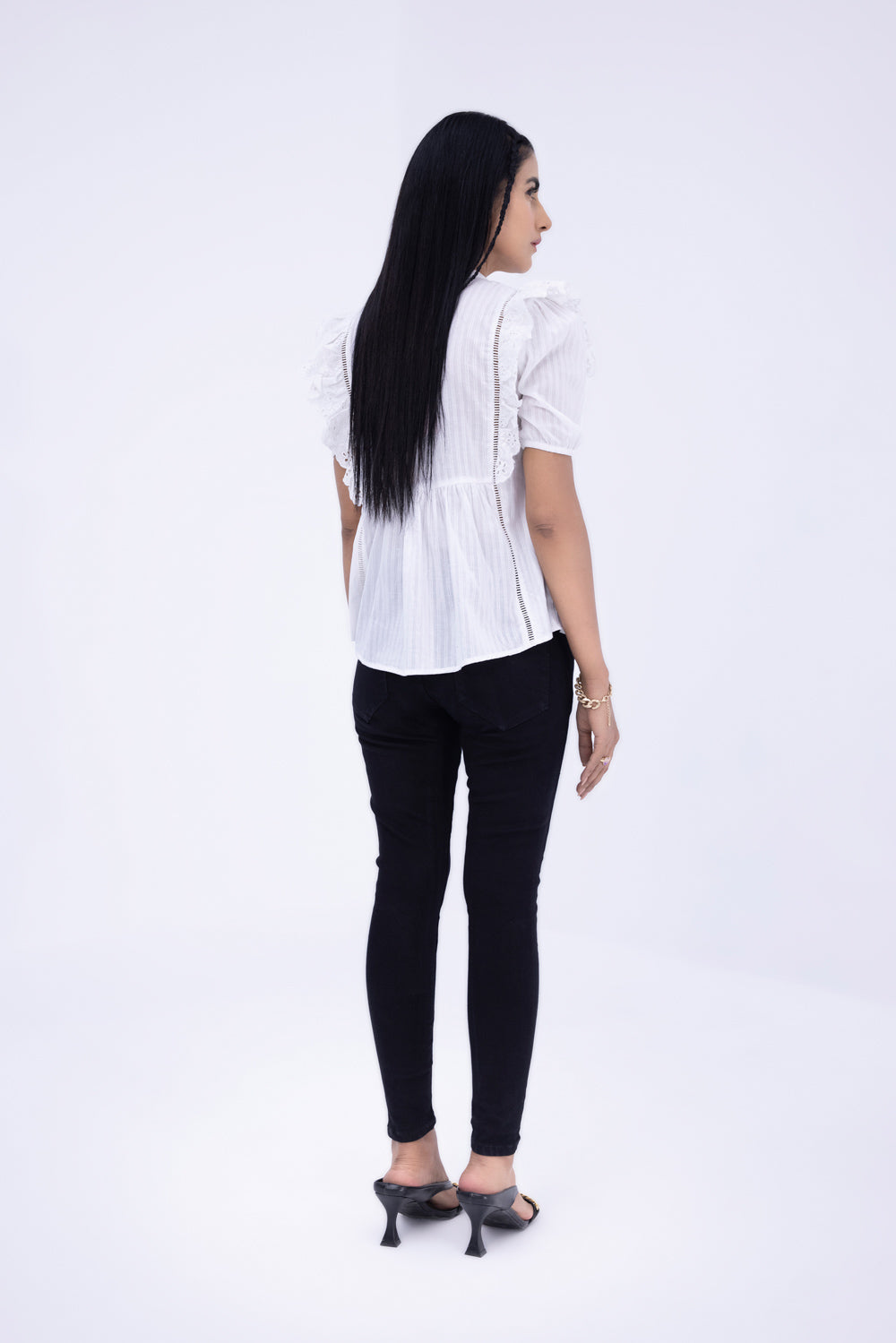 Ruffled Embroidered Top