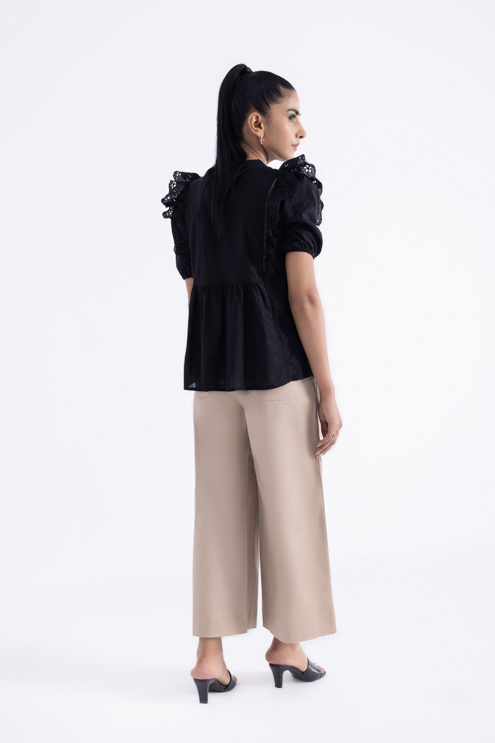 Ruffled Embroidered Top