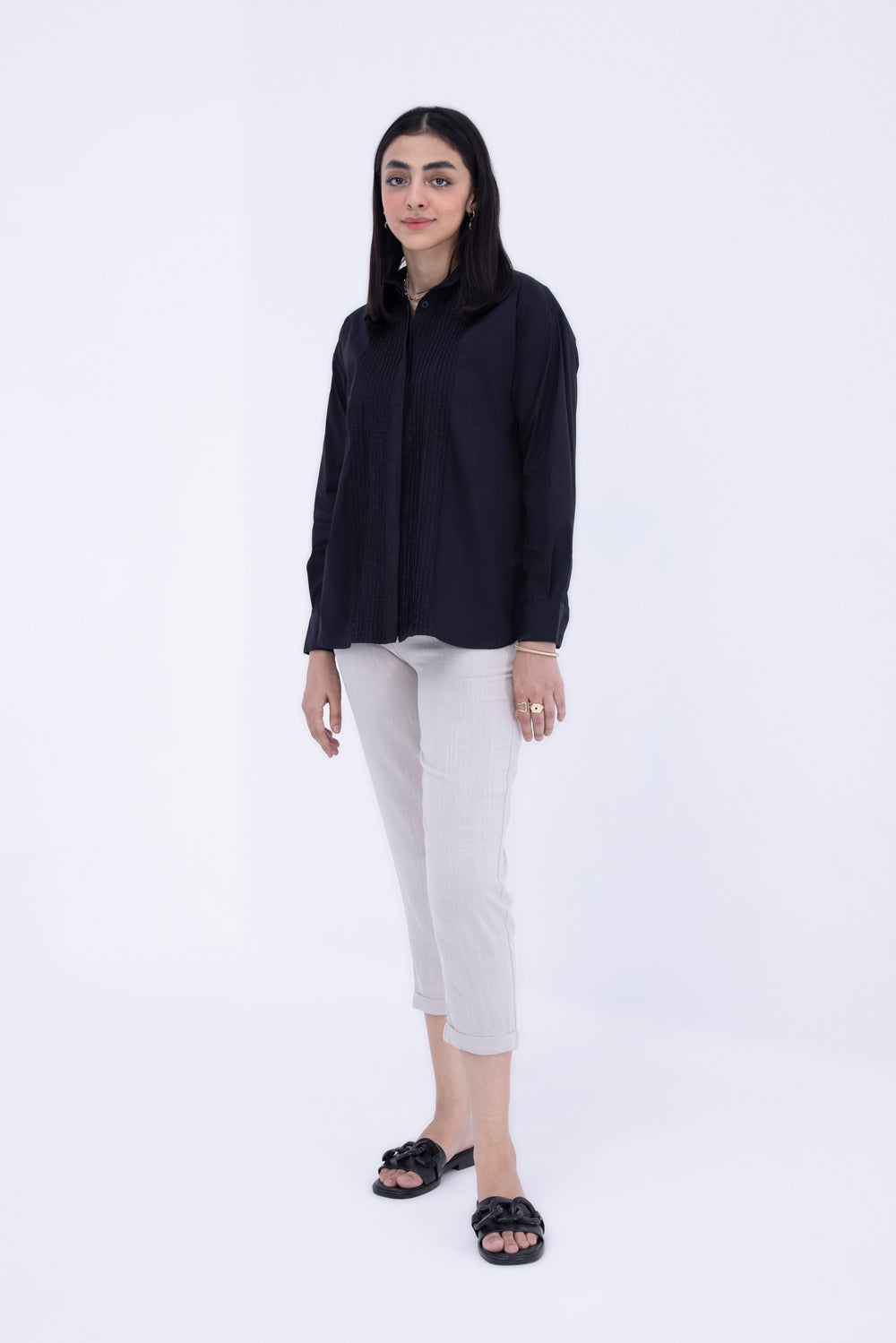 Black Button Down Collar Shirt