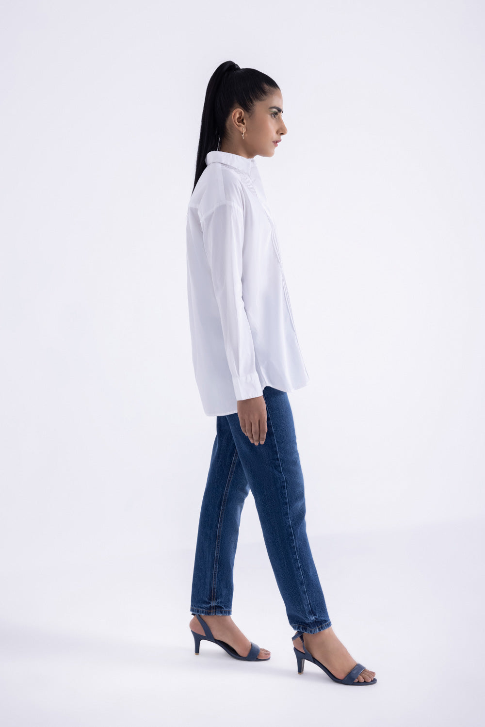 White Button Down Collar Shirt