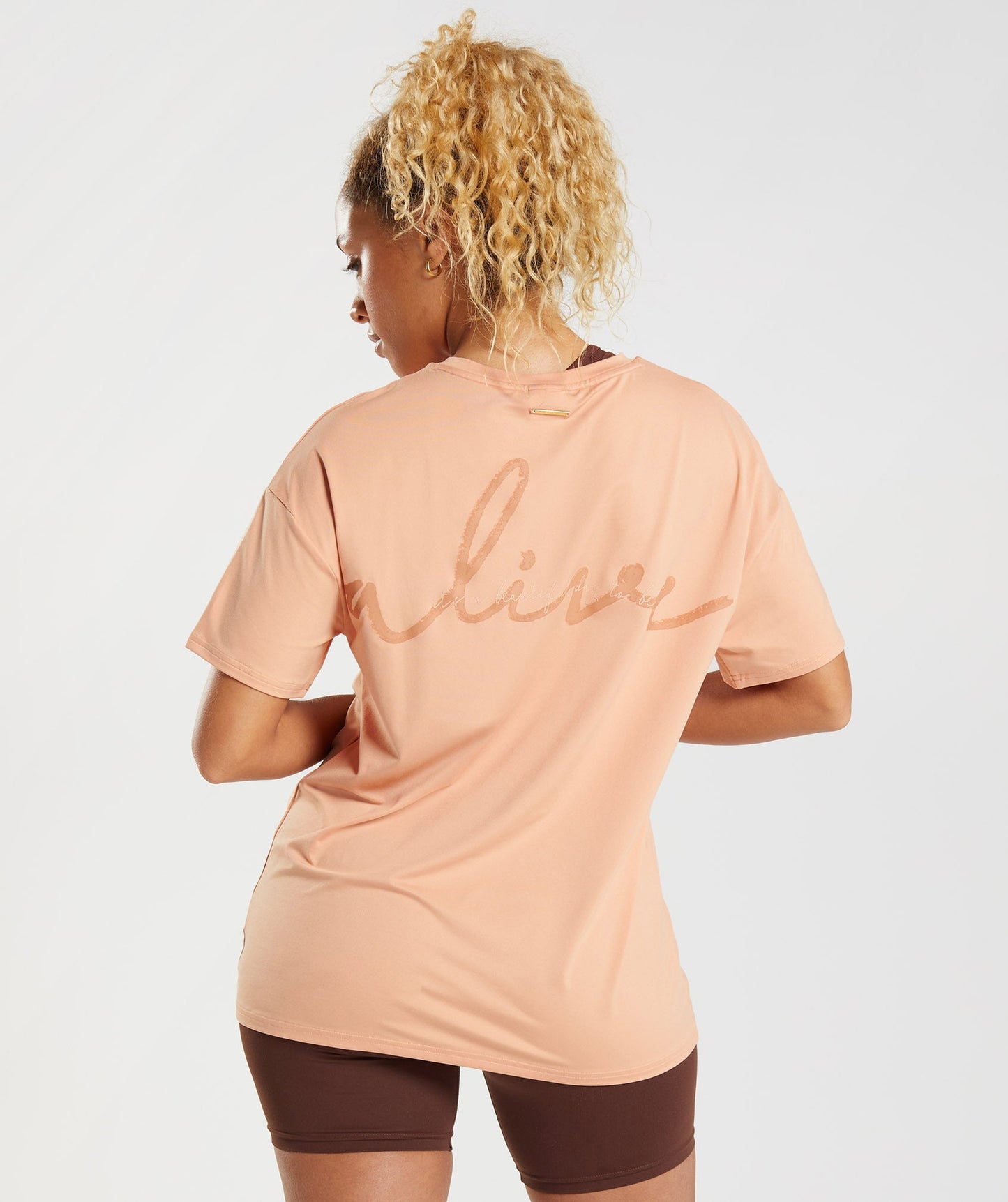 Gymshark Whitney Oversized T-shirt - Sunset Beige