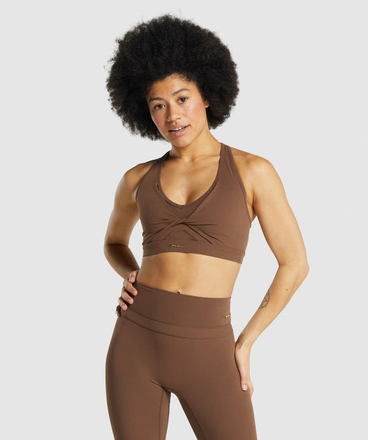 Gymshark Whitney Mesh Sports BH - Löwenzahnbraun