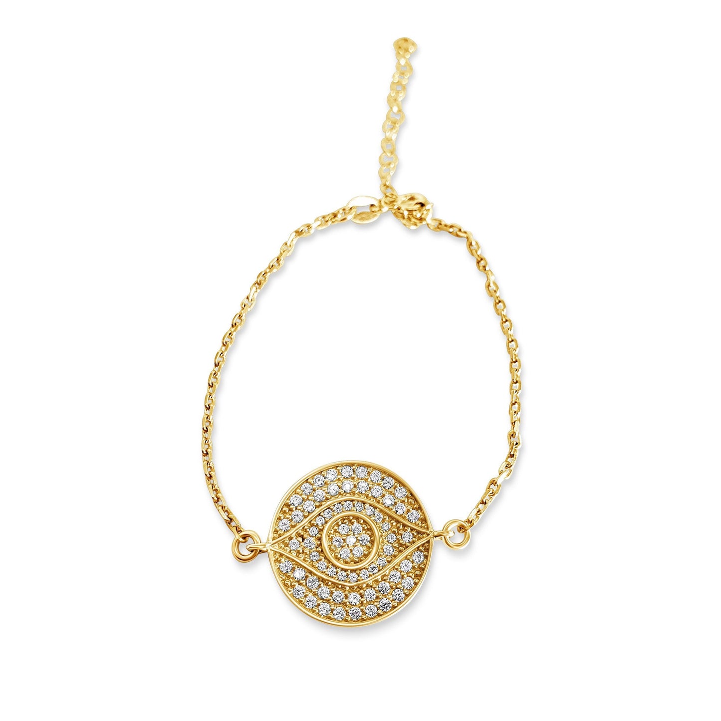 سٹرلنگ سلور میں بولڈ ایول آئی خوش قسمت کڑا