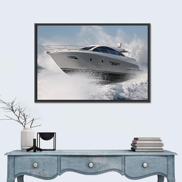 Yacht Jump Canvas Wall Art-1 Piece-Floating Frame-24" x 16"-Tiaracle