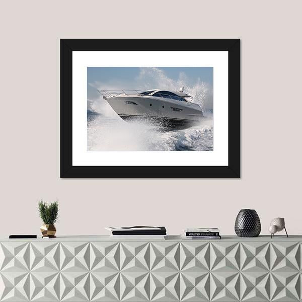 Yacht Jump Canvas Wall Art-1 Piece-Framed Print-20" x 16"-Tiaracle