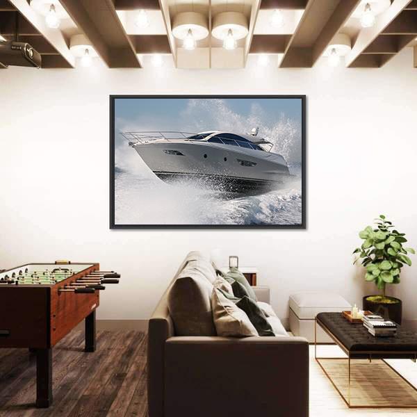 Yacht Jump Canvas Wall Art-3 Horizontal-Gallery Wrap-25" x 16"-Tiaracle