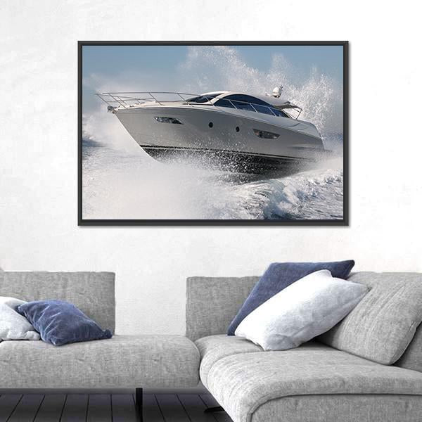 Yacht Jump Canvas Wall Art-3 Horizontal-Gallery Wrap-25" x 16"-Tiaracle