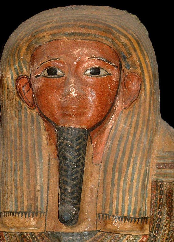 Ein ägyptischer anthropoider Holzsarkophag für Padi-ef-pa-khasef, 26. Dynastie, ca. 664 - 525 v. Chr.