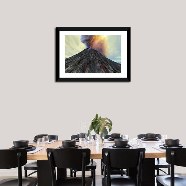 Active Volcano Belches Smoke Canvas Wall Art-3 Horizontal-Gallery Wrap-25" x 16"-Tiaracle