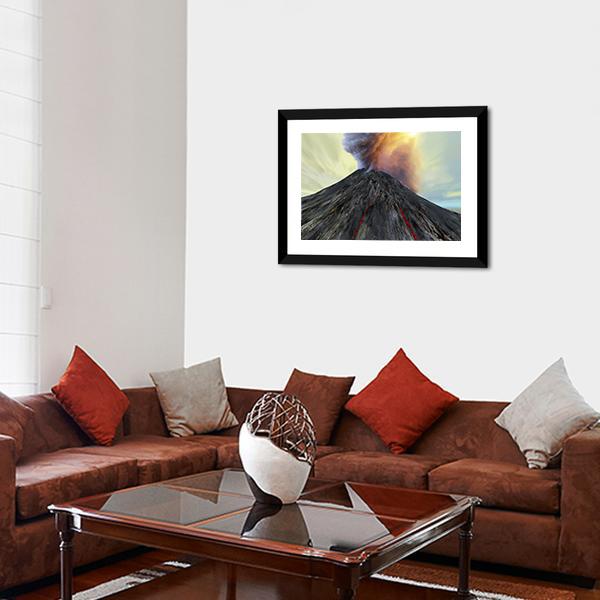 Active Volcano Belches Smoke Canvas Wall Art-3 Horizontal-Gallery Wrap-25" x 16"-Tiaracle