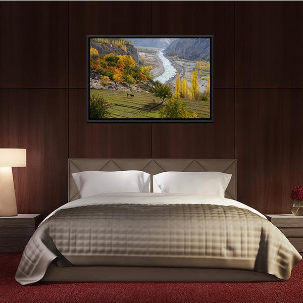 Agricultural Field Near Hunza Valley Canvas Wall Art-3 Horizontal-Gallery Wrap-25" x 16"-Tiaracle