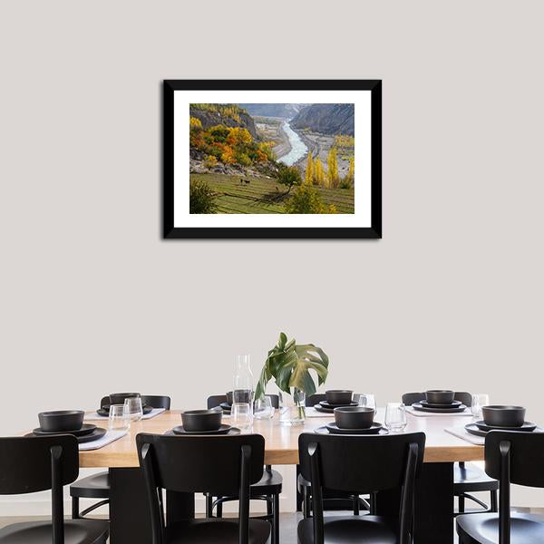 Agricultural Field Near Hunza Valley Canvas Wall Art-3 Horizontal-Gallery Wrap-25" x 16"-Tiaracle