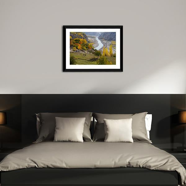 Agricultural Field Near Hunza Valley Canvas Wall Art-3 Horizontal-Gallery Wrap-25" x 16"-Tiaracle