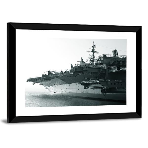 Aircraft Carrier In Ocean Canvas Wall Art-3 Horizontal-Gallery Wrap-25" x 16"-Tiaracle