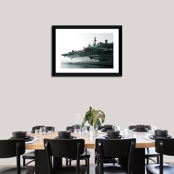 Aircraft Carrier In Ocean Canvas Wall Art-3 Horizontal-Gallery Wrap-25" x 16"-Tiaracle