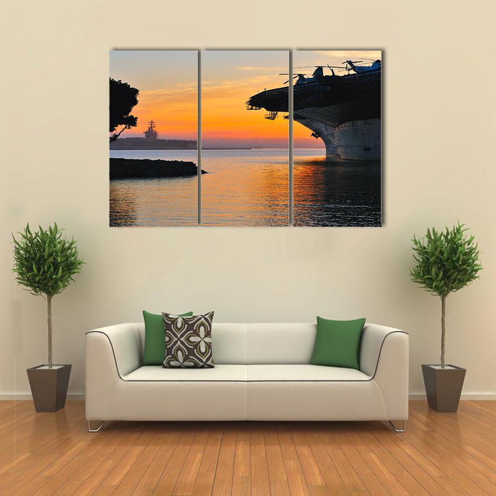 Aircraft Carrier Canvas Wall Art-3 Horizontal-Gallery Wrap-37" x 24"-Tiaracle